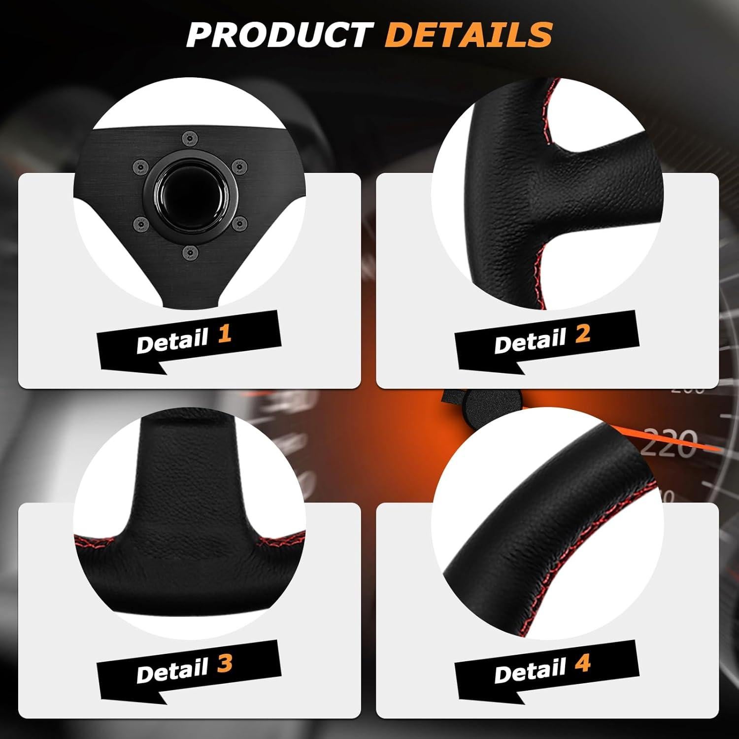 Volante de Carreras VOONKE 34 cm Universal con Claxon