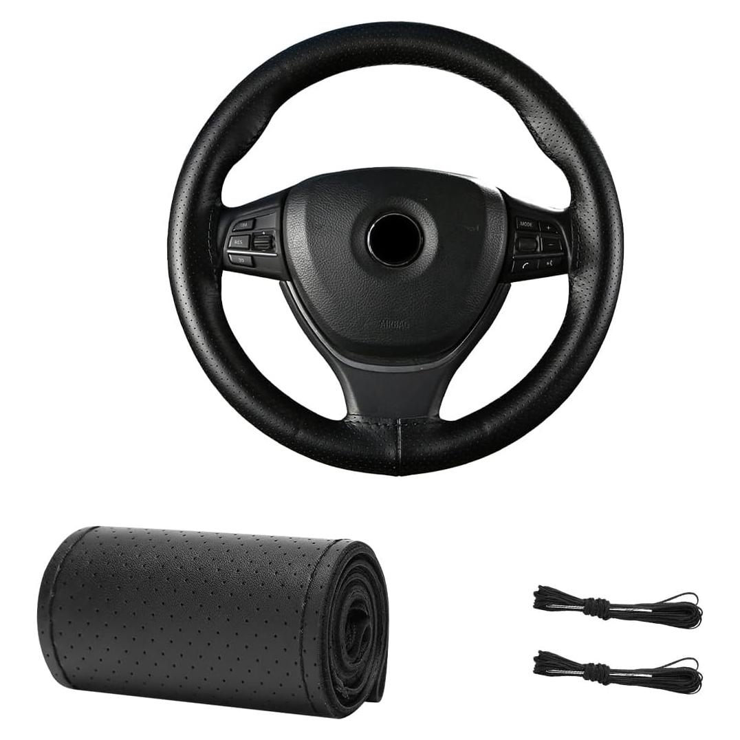 Cubierta de Volante de Cuero BWBWND 38 cm Antideslizante DIY