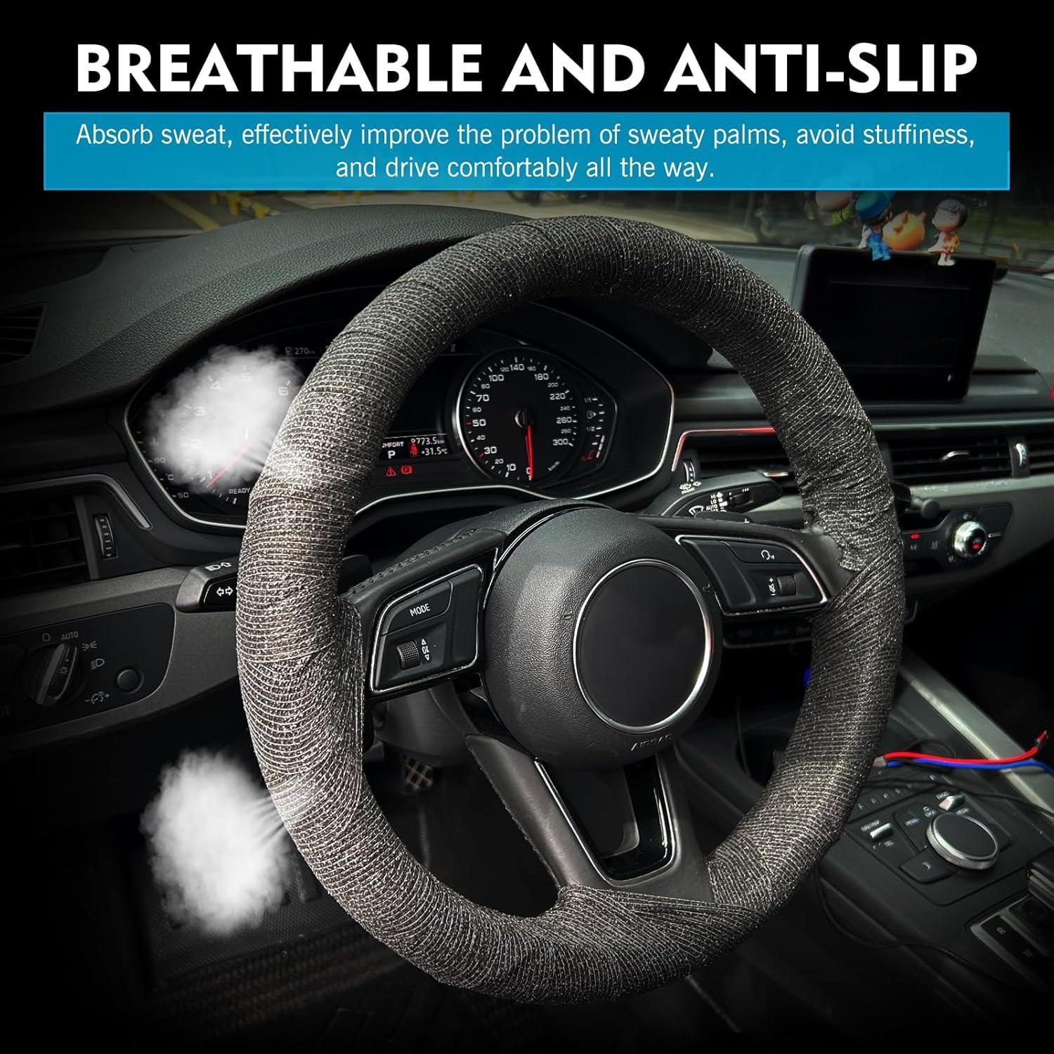 Funda de Volante Antideslizante Lekiliky 2PCS Negra