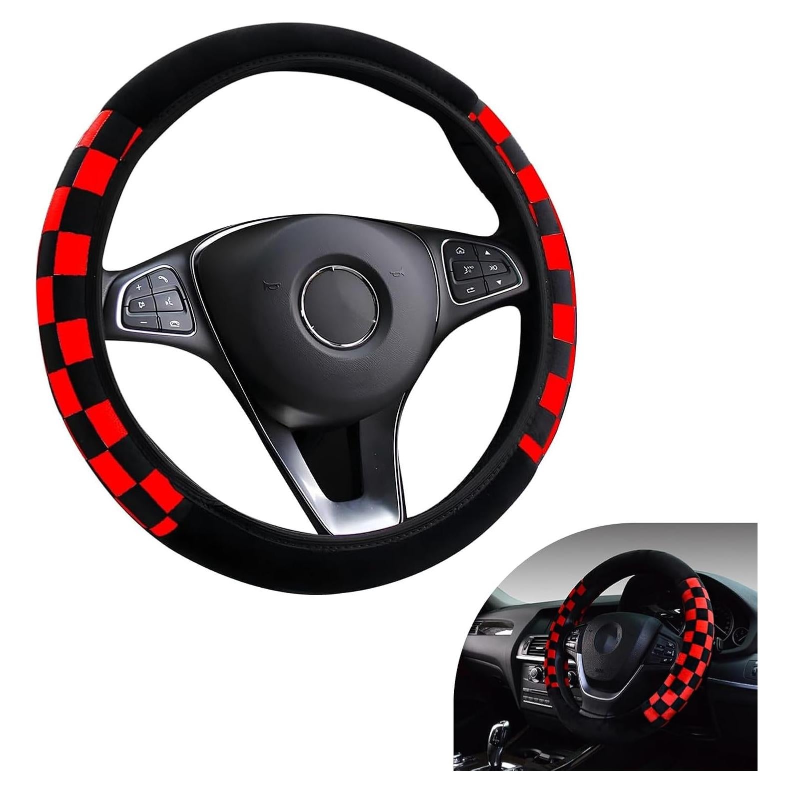 Cubierta de Volante de Felpa Arwrilt Negra y Roja Universal