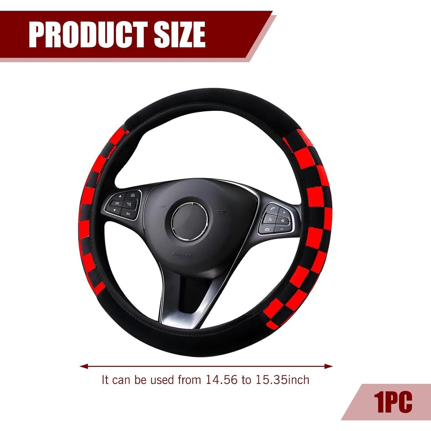 Cubierta de Volante de Felpa Arwrilt Negra y Roja Universal