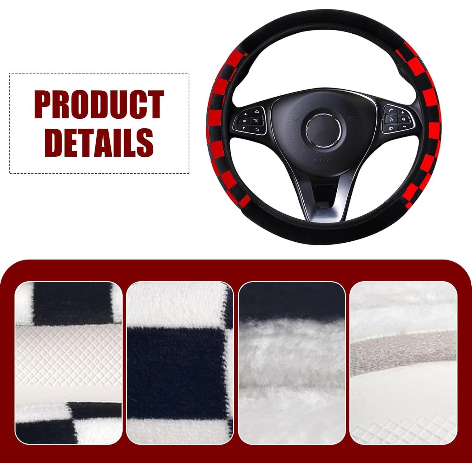 Cubierta de Volante de Felpa Arwrilt Negra y Roja Universal