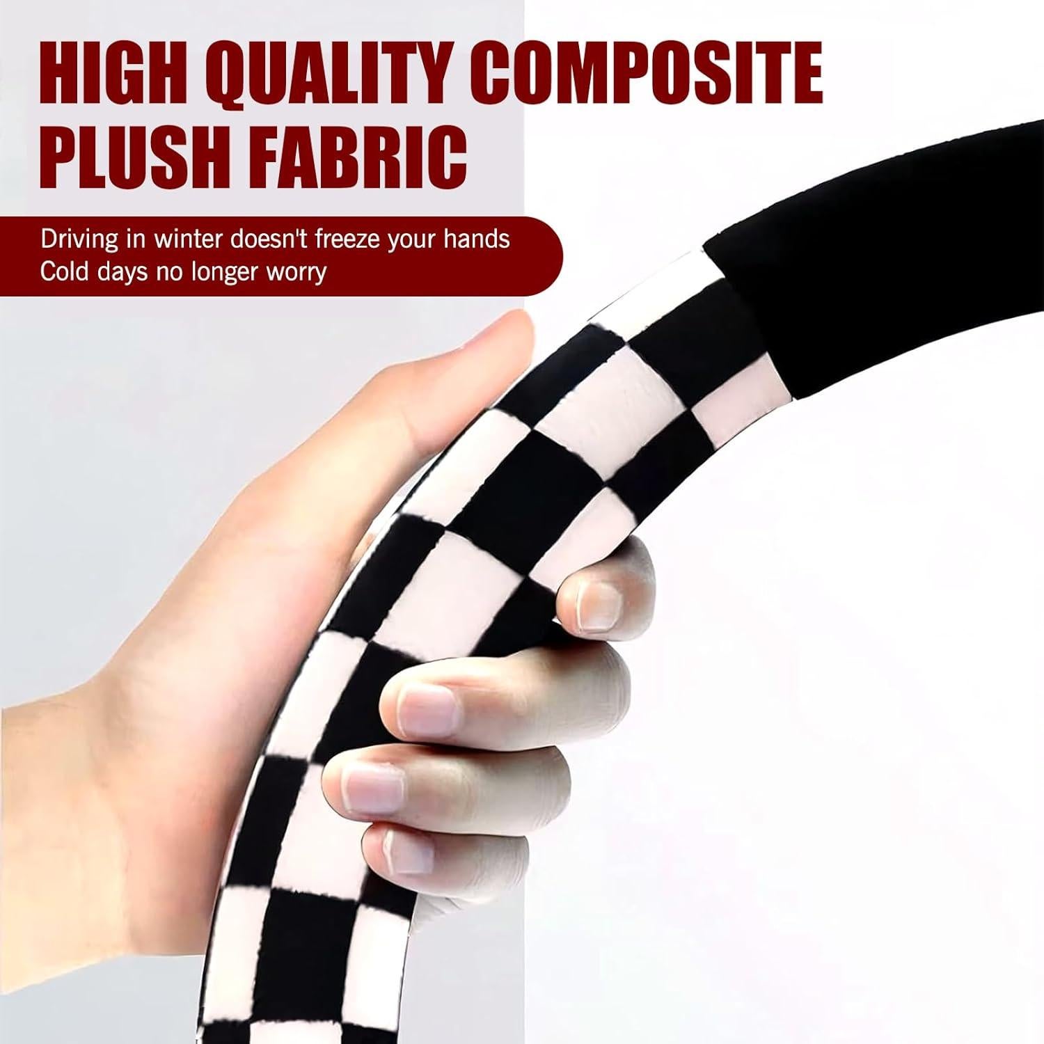 Cubierta de Volante de Felpa Arwrilt Negra y Roja Universal