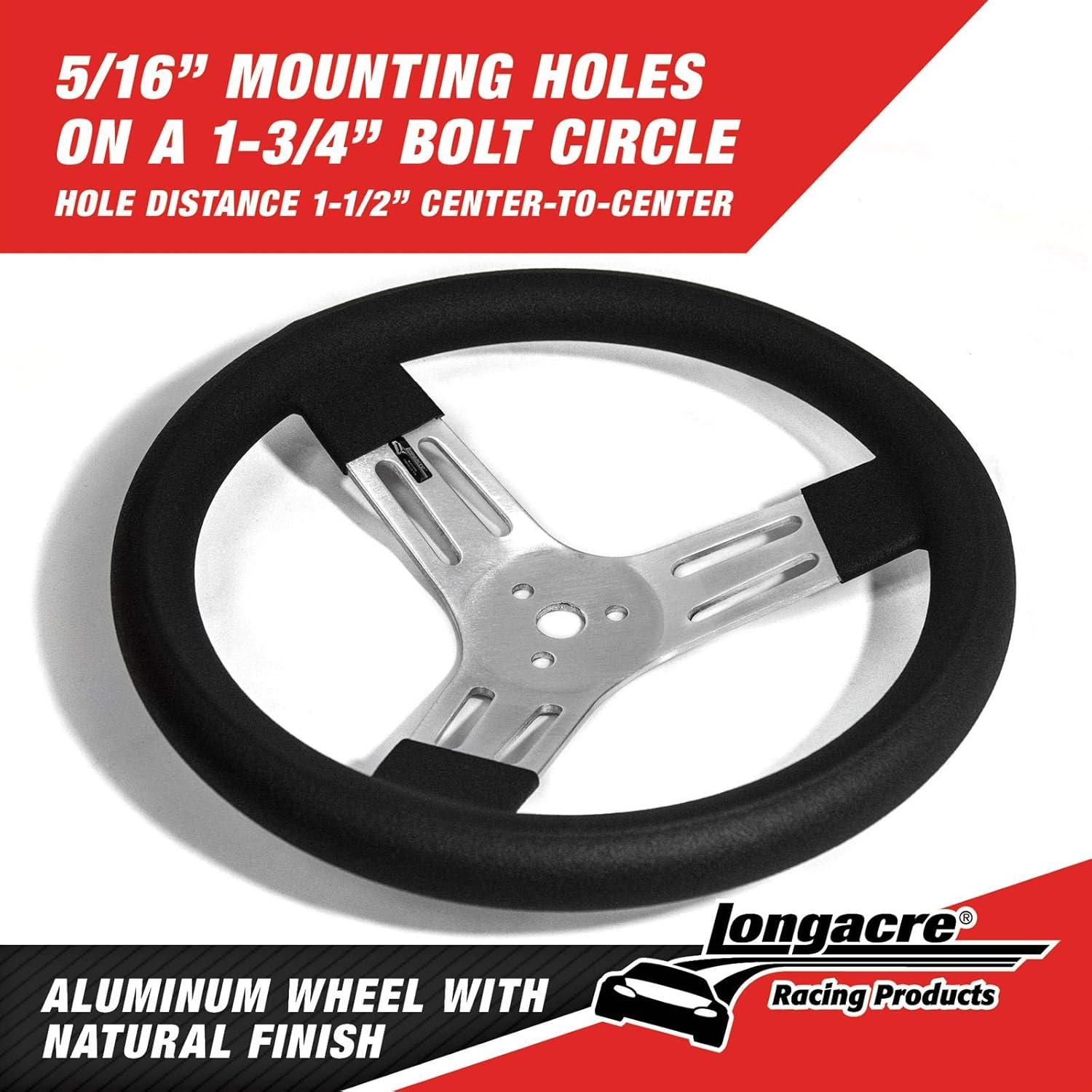 Volante de Kart Longacre 52-56830 33 cm Negro Aluminio