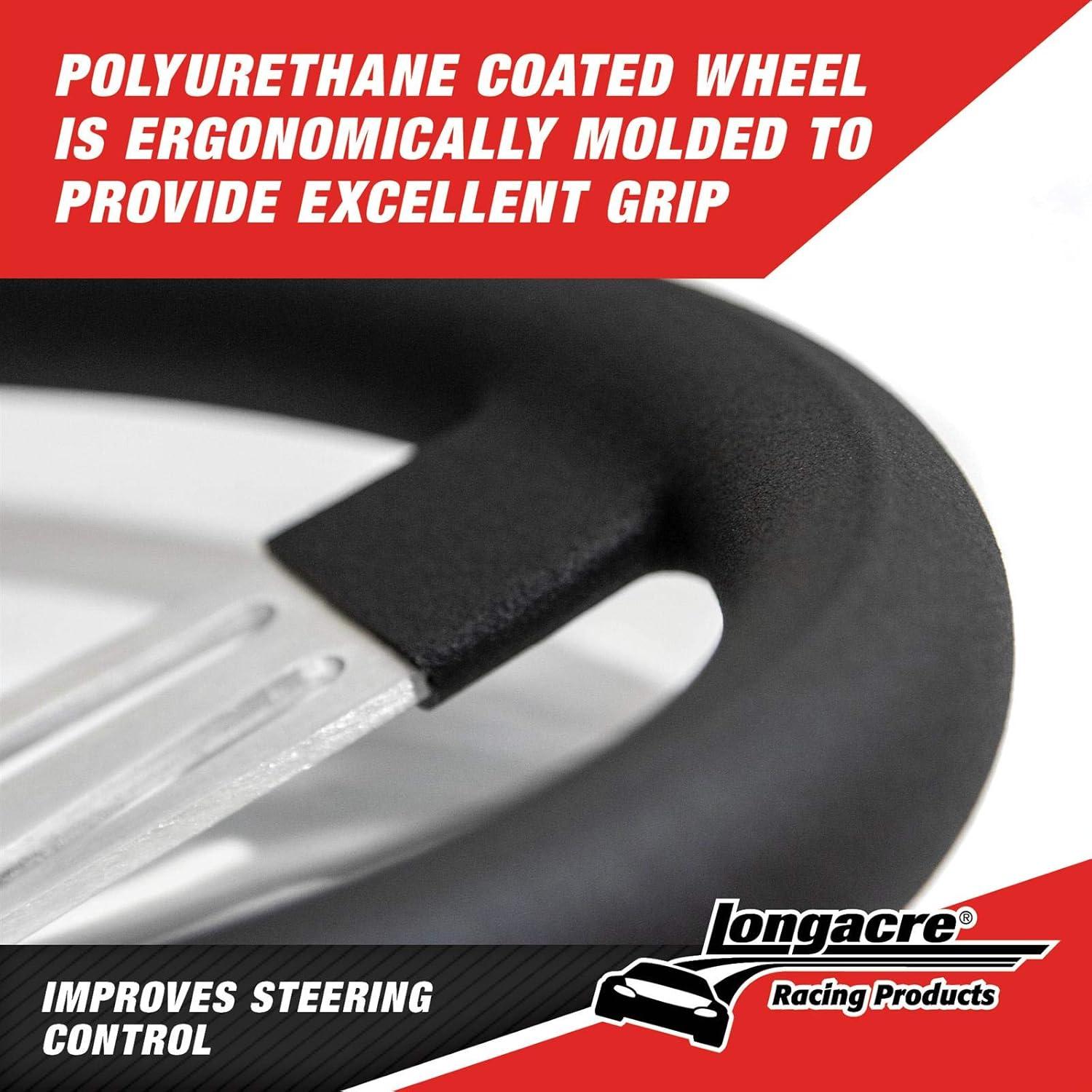 Volante de Kart Longacre 52-56830 33 cm Negro Aluminio