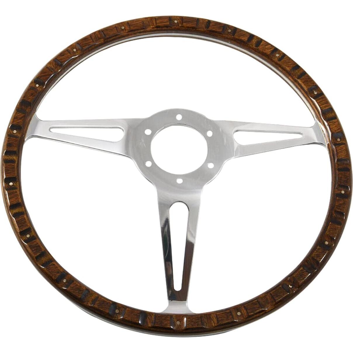 Volante de Madera Clásico Flashpower 35.56 cm Remachado