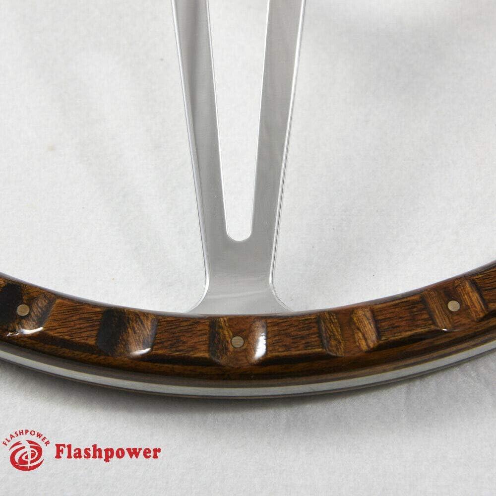 Volante de Madera Clásico Flashpower 35.56 cm Remachado