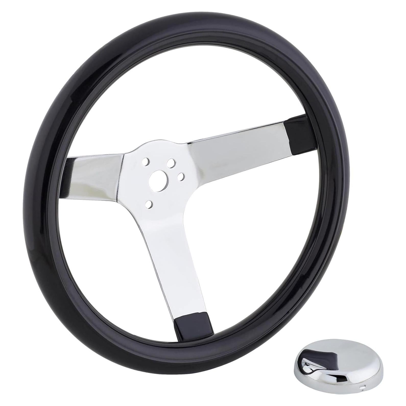 Volante de Automóvil Speedway Motors 12" Negro con Rayos de Cromo