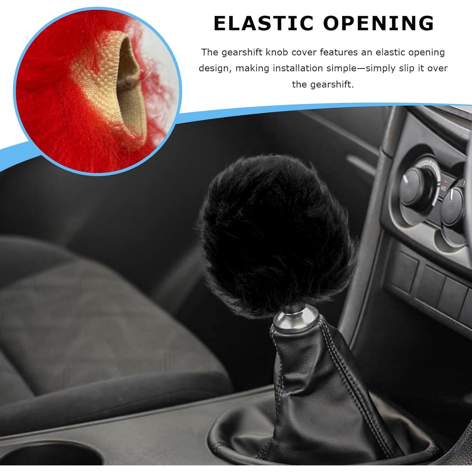 Juego de Fundas para Volante YTFRL Peludas - Lana Negro