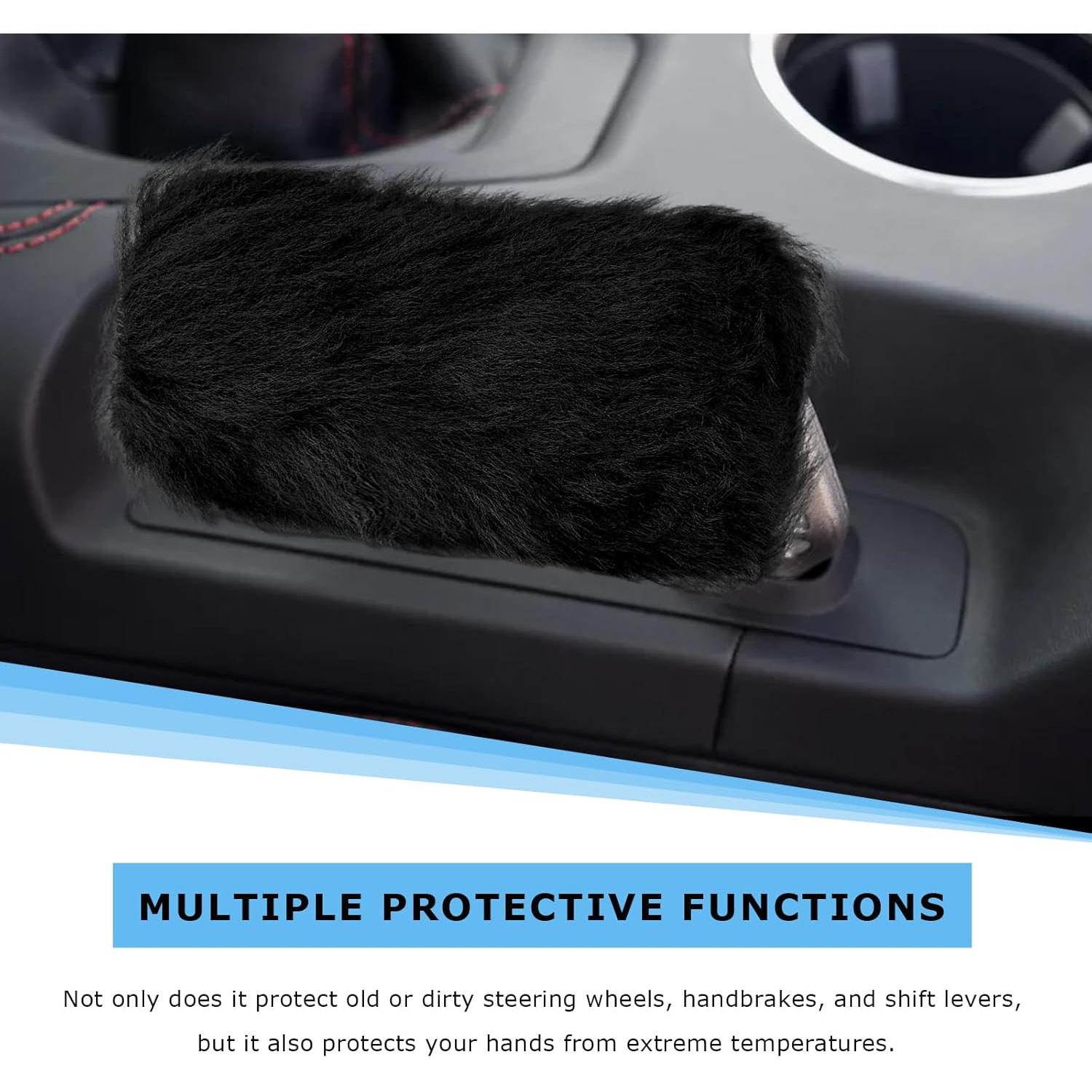 Juego de Fundas para Volante YTFRL Peludas - Lana Negro