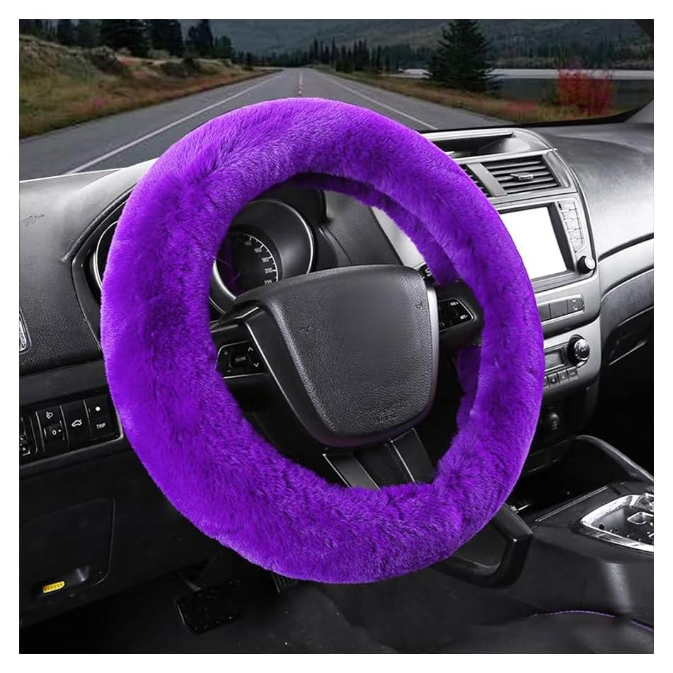 Cubierta de Volante Peluda MUQIDA 38 cm Piel Sintética Antideslizante