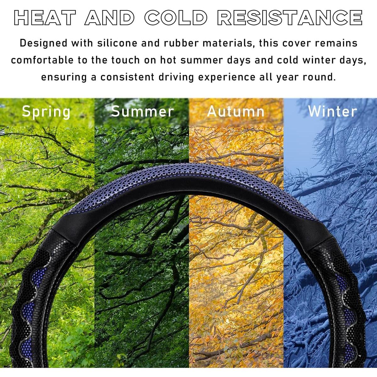 Funda de Volante de Coche Yourkar 38.1 cm Antideslizante Azul