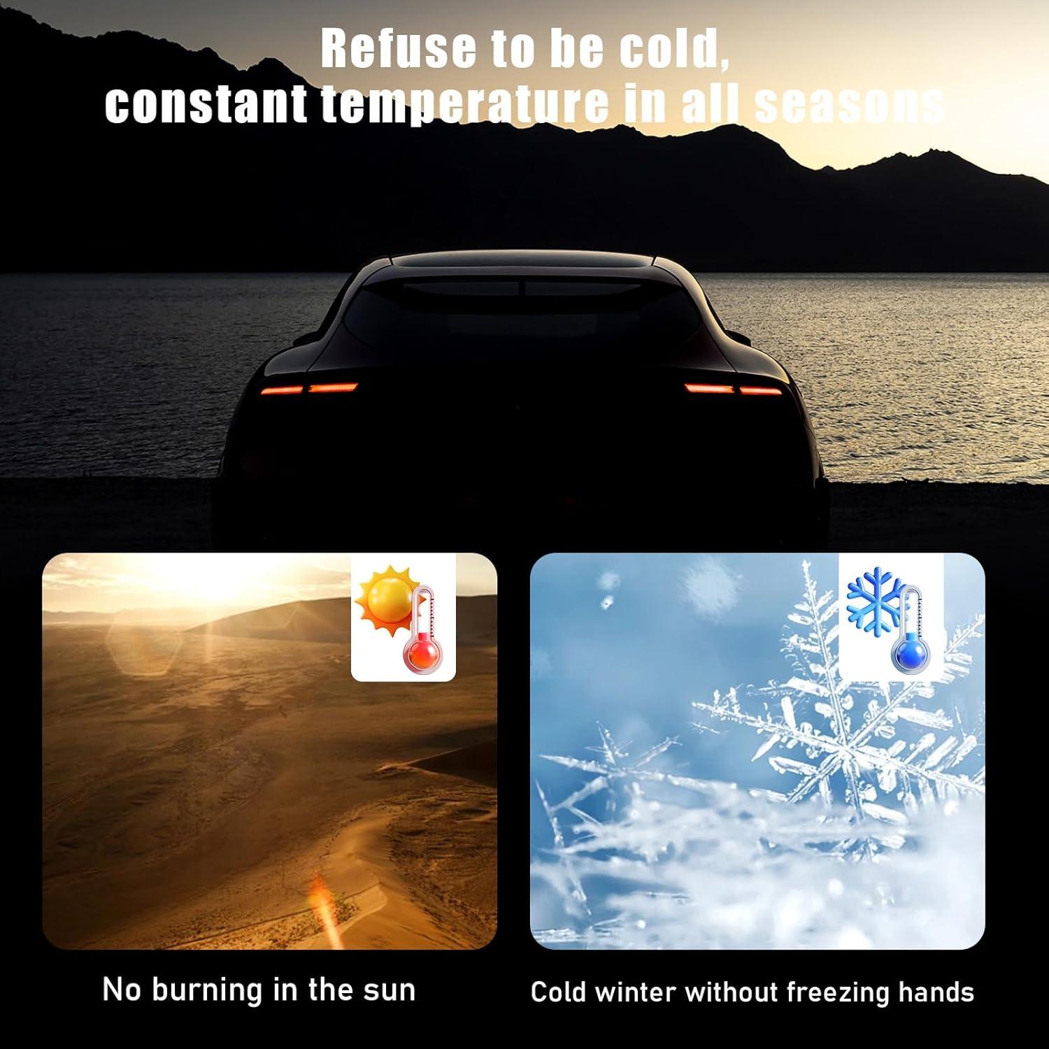 Funda de Volante de Coche Povtii 2 PCS Fibra de Carbono 38 cm