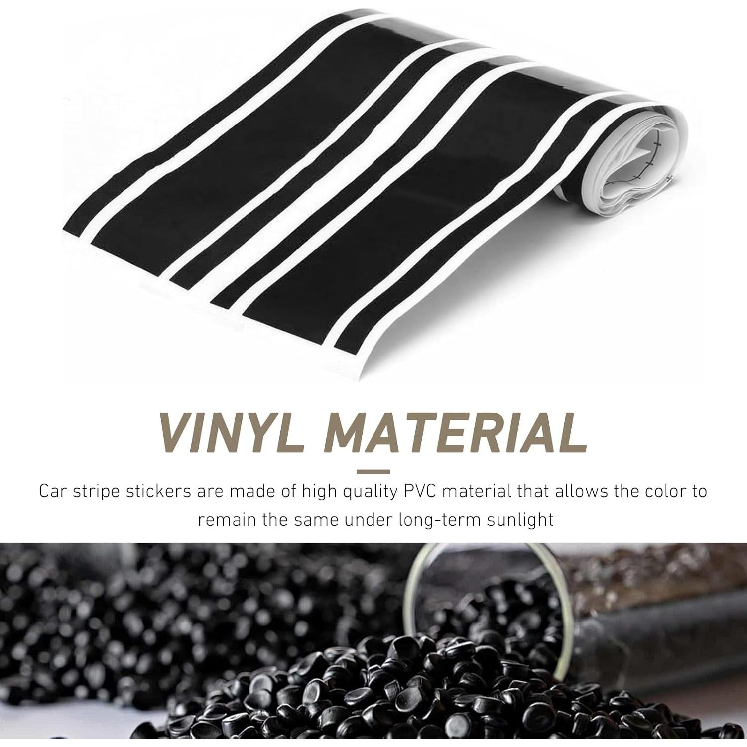 Calcomanías de Rayas de Carreras Bawkars 8x180 cm Negro - 2 PCS