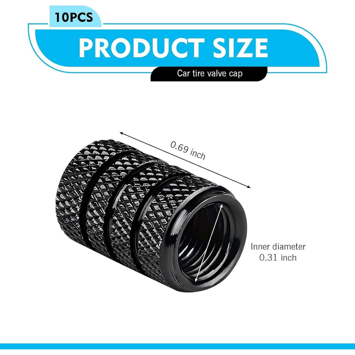 Tapones de Válvula de Neumático WZP - Aluminio Anodizado - 10 Piezas