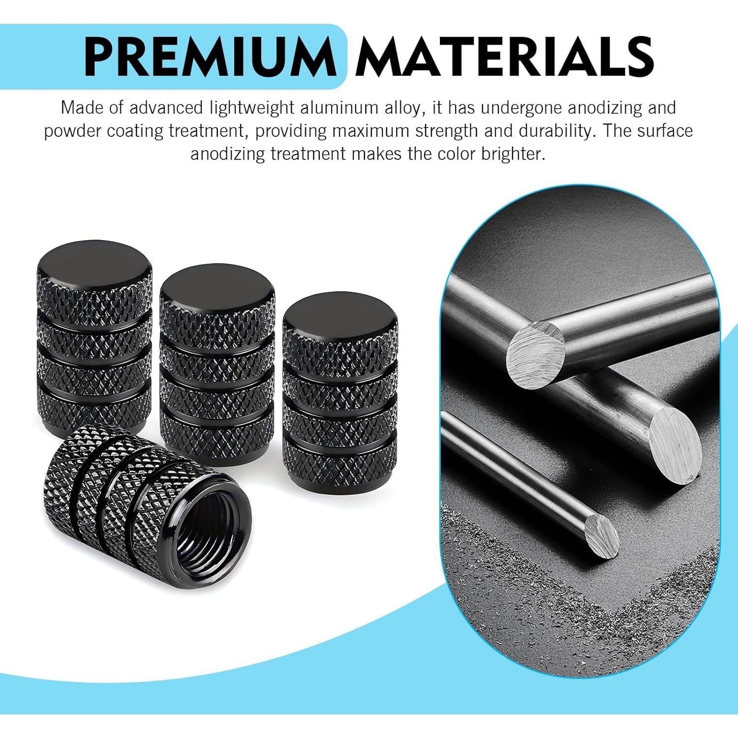 Tapones de Válvula de Neumático WZP - Aluminio Anodizado - 10 Piezas