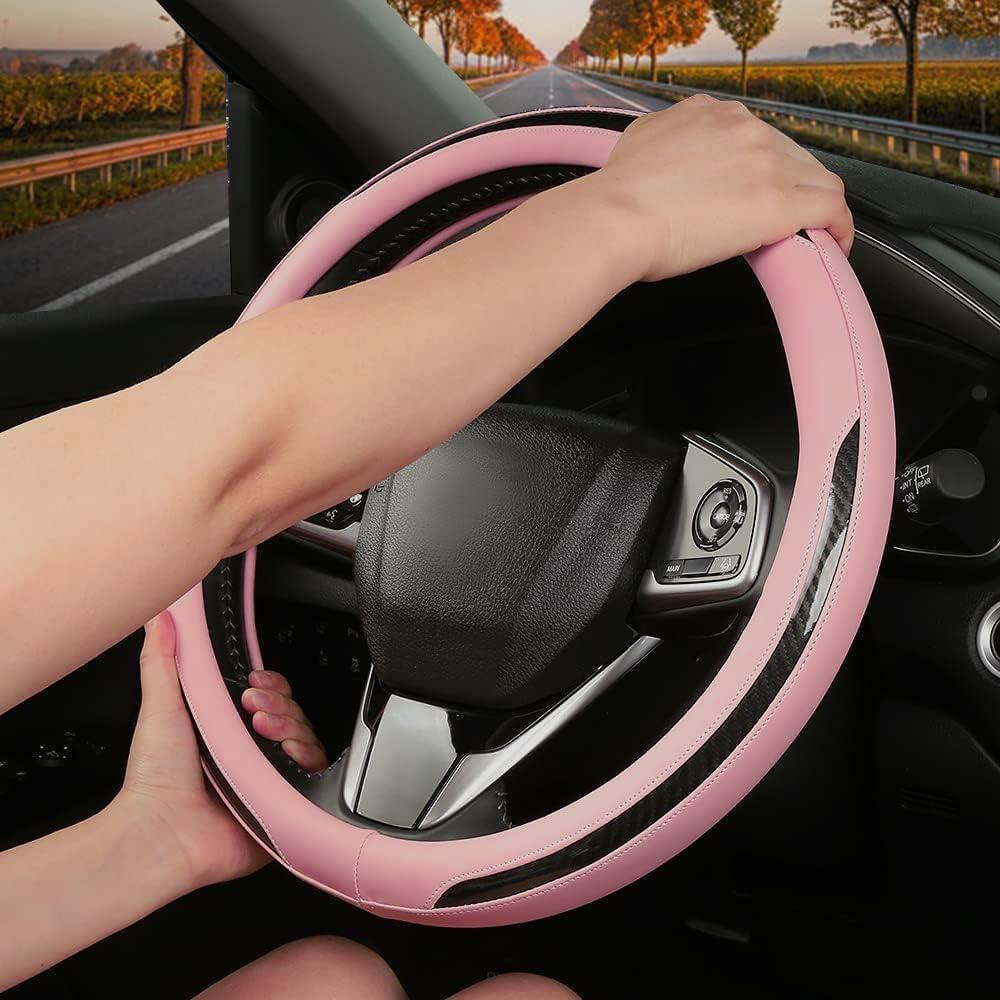 Cubierta de Volante de Coche XIANGDING Rosa Antideslizante