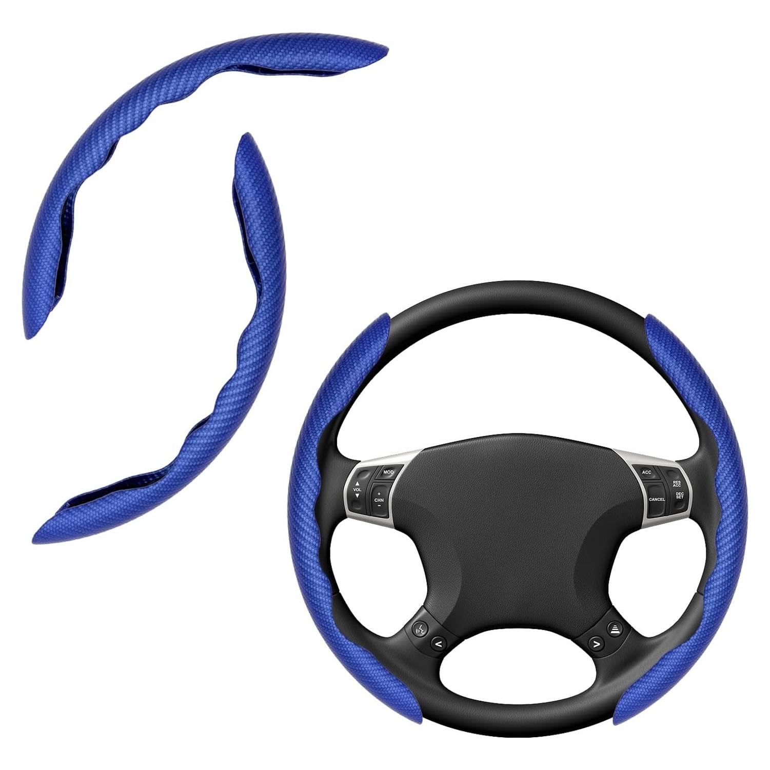 Fundas de Volante MUQIDA Fibra de Carbono 2 PCS Antideslizante