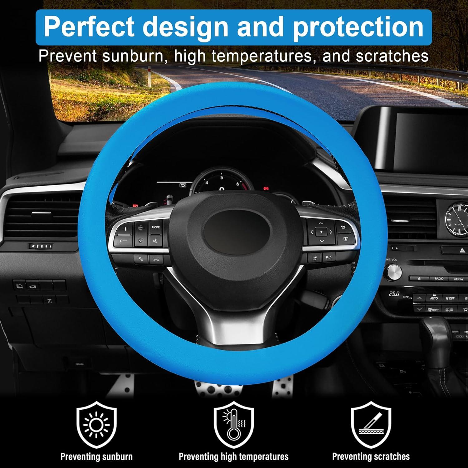 Cubierta de Volante de Silicona Antideslizante alpmosn 14-15"