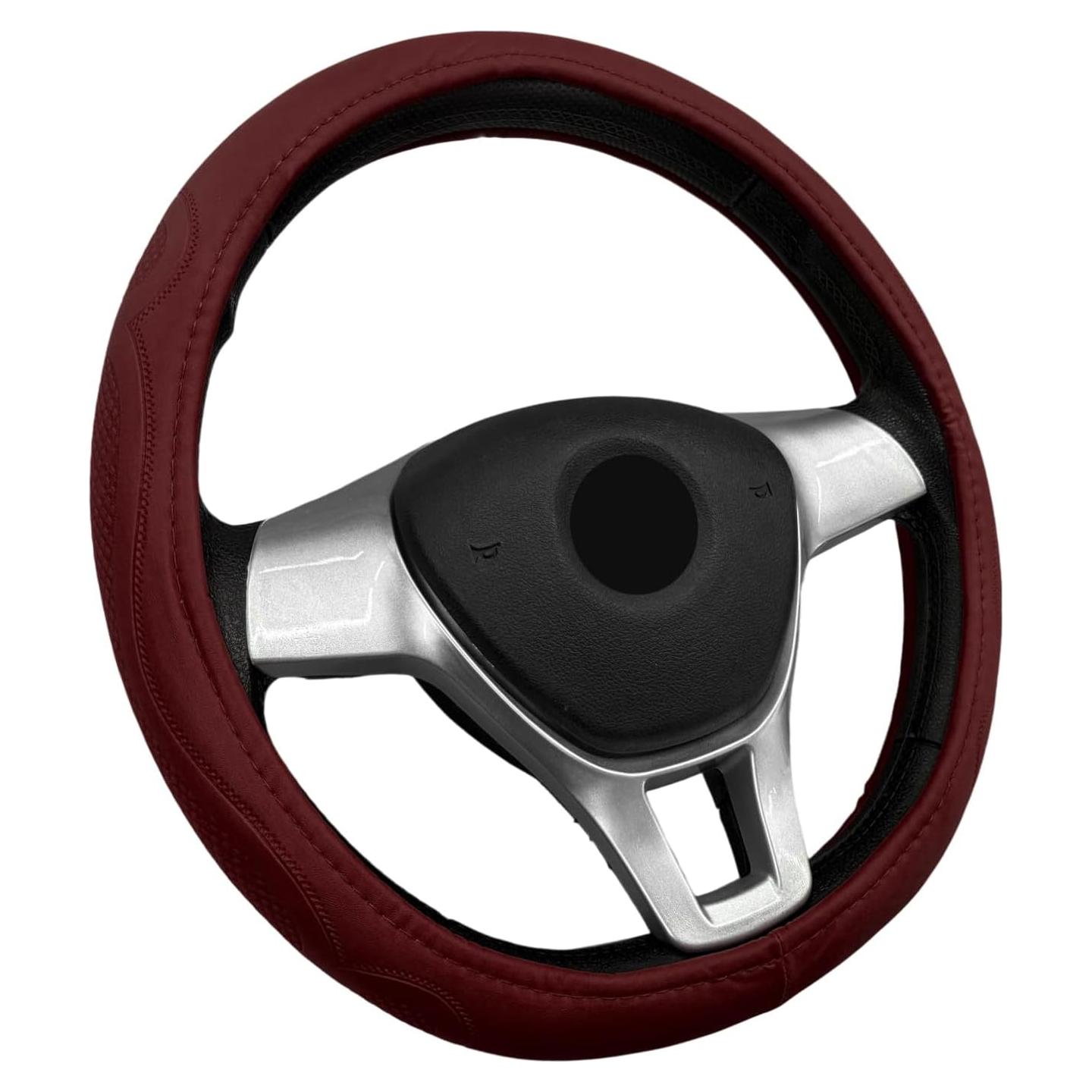 Funda de Volante de Coche Sbulhia Antideslizante 36.8-40.6 cm Rojo Vino