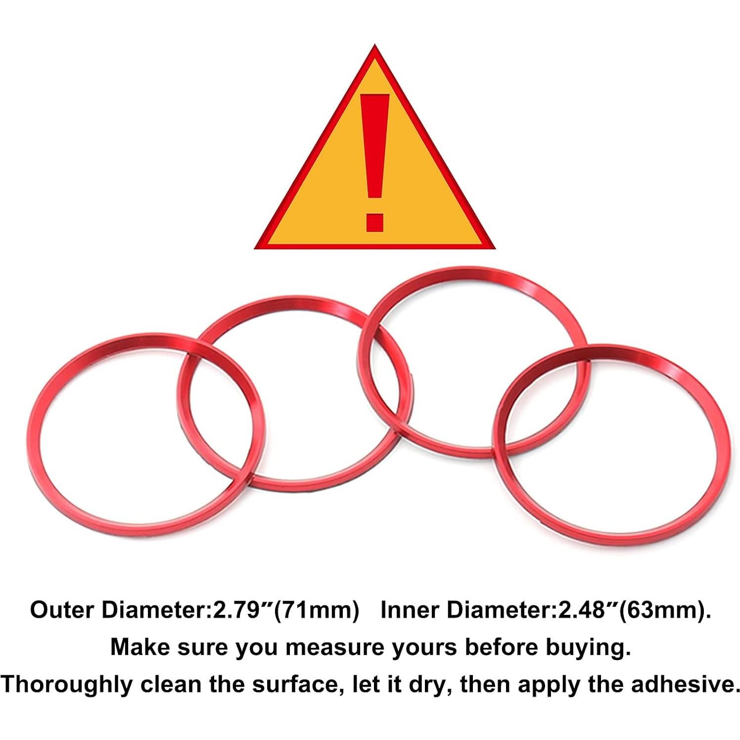 Anillo Decorativo Central de Rueda x xotic tech Rojo 63mm