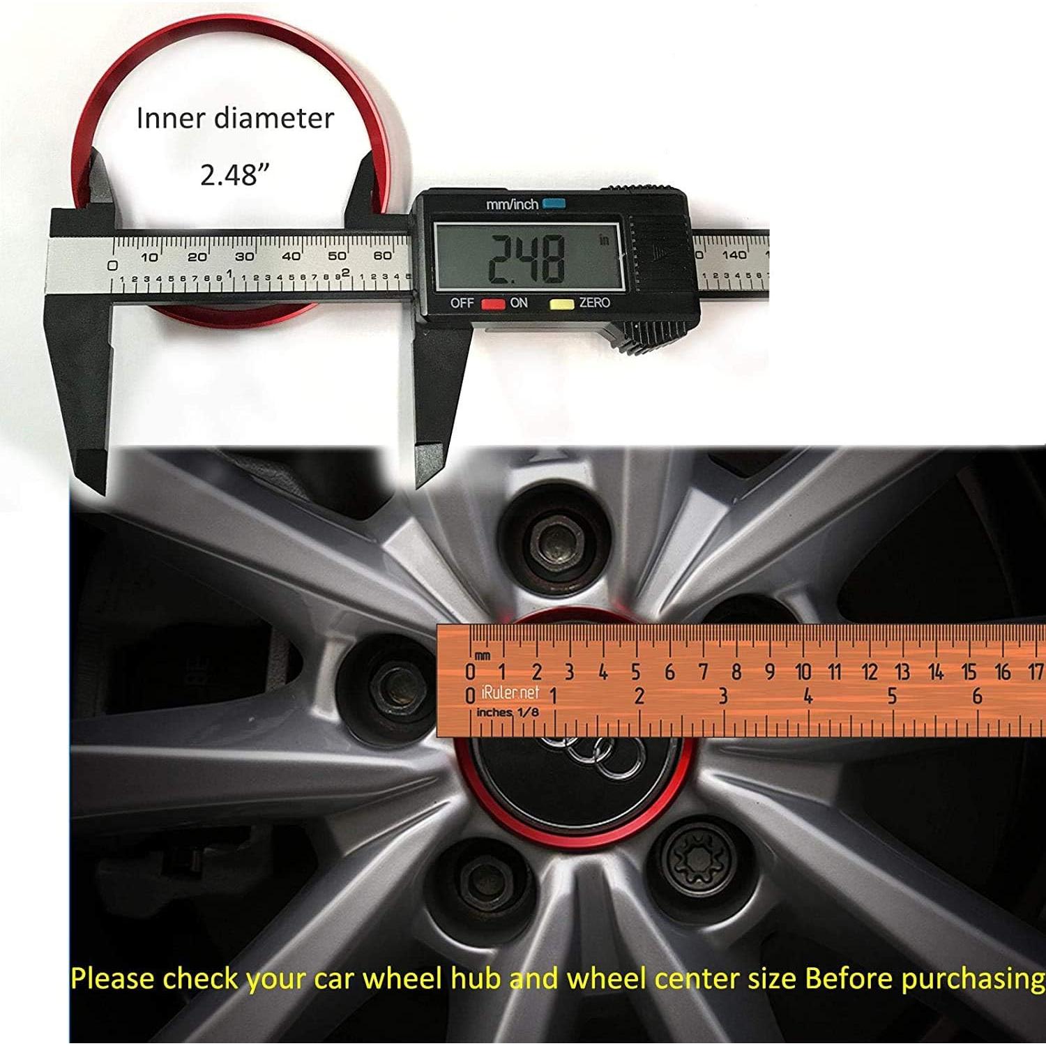 Anillo Decorativo Central de Rueda x xotic tech Rojo 63mm