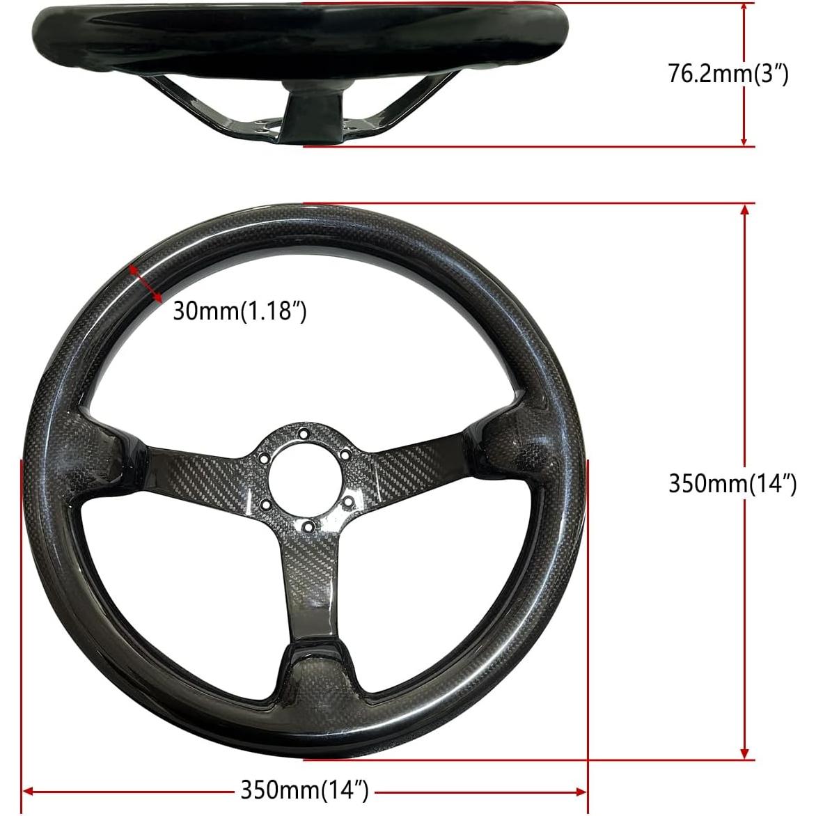 Volante de Carreras Hiracing Fibra de Carbono 35.5cm Universal