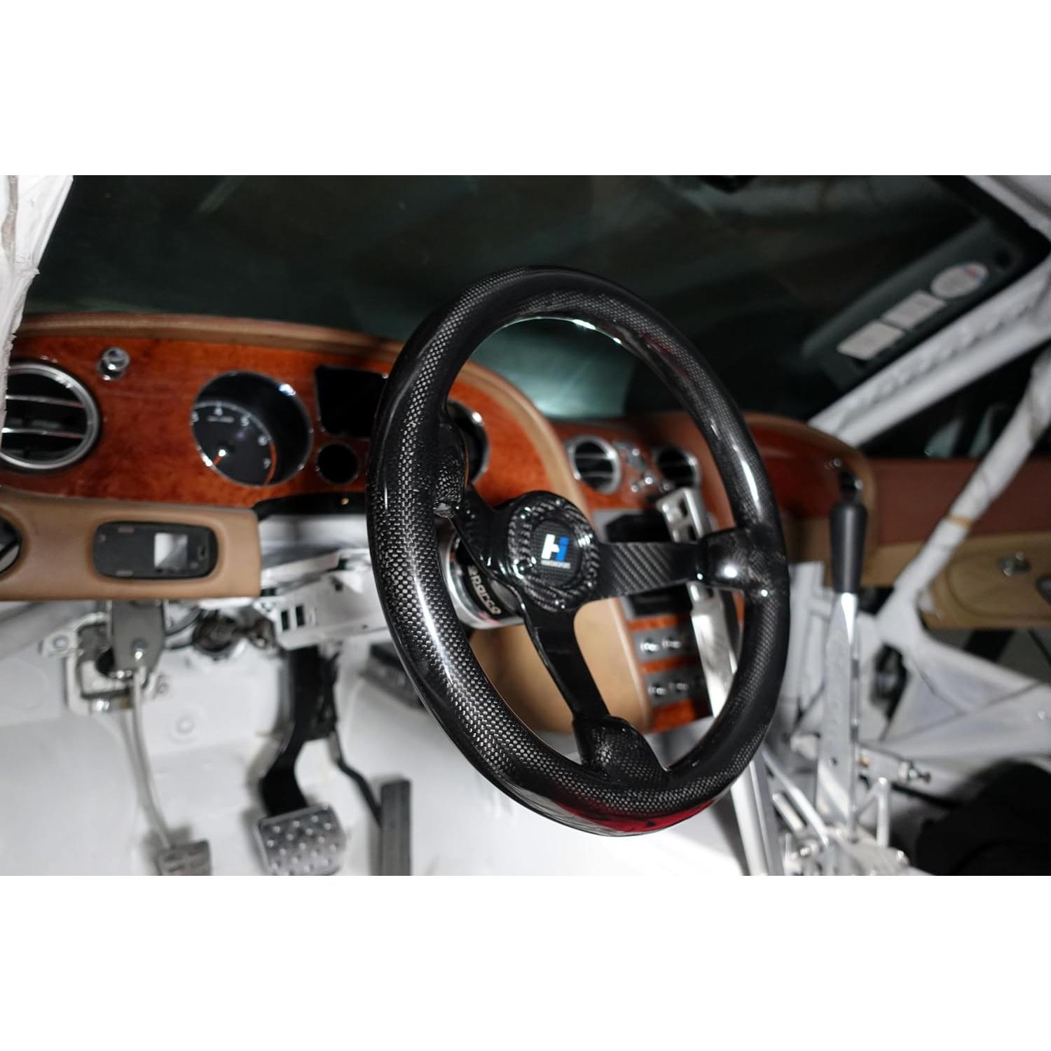 Volante de Carreras Hiracing Fibra de Carbono 35.5cm Universal