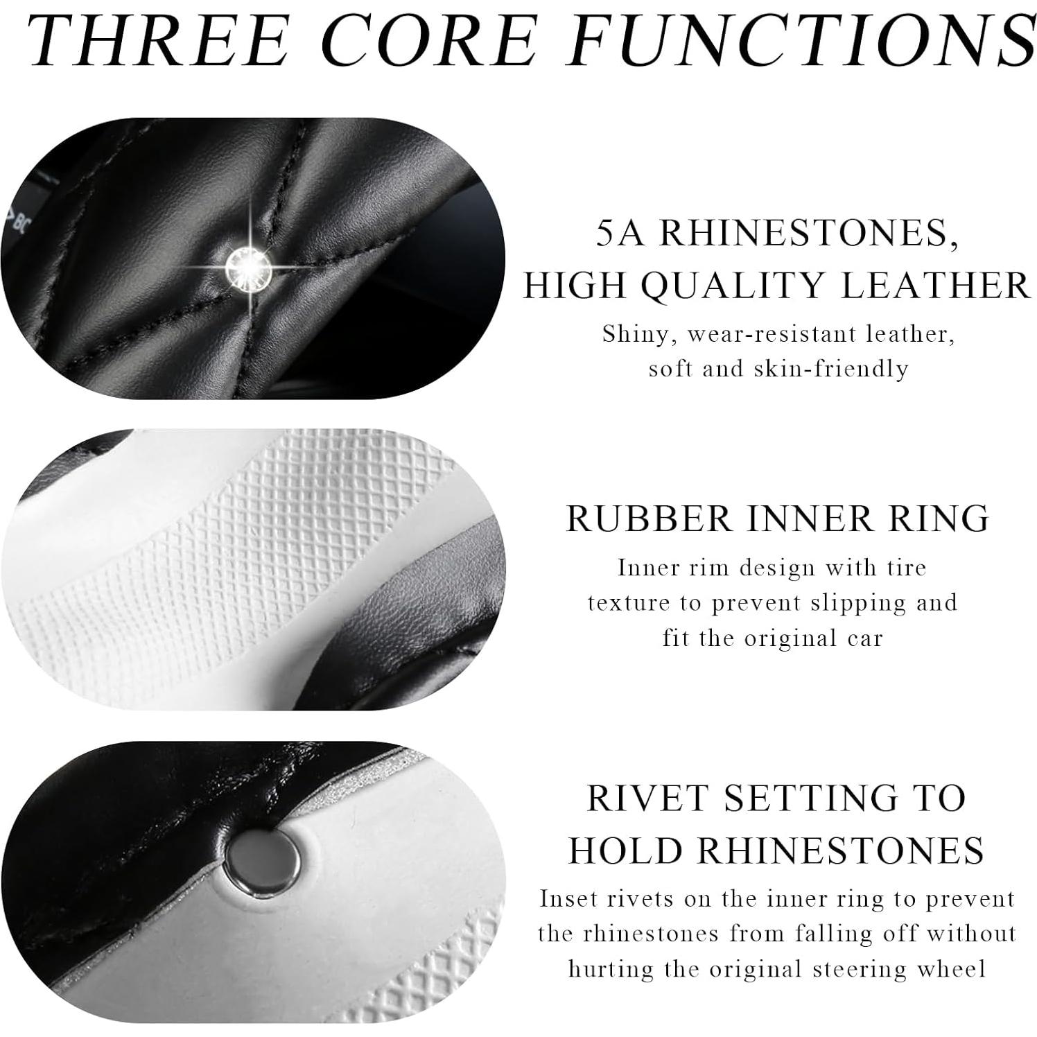 Cubierta de Volante DXNQ de Cuero Brillante 38.1 cm Blanca