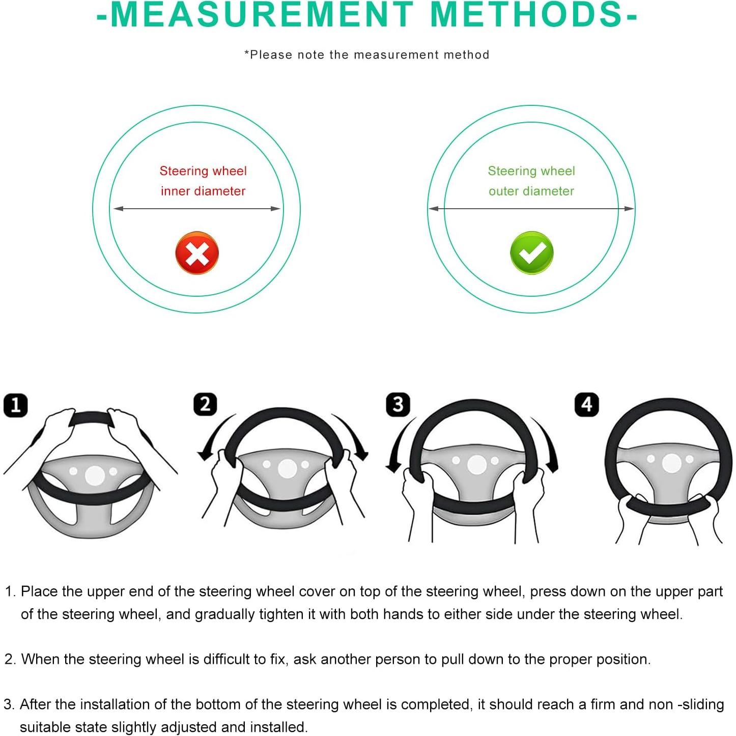 Funda de Volante YTFRL 38 cm Cuero Antideslizante Blanco y Rosa