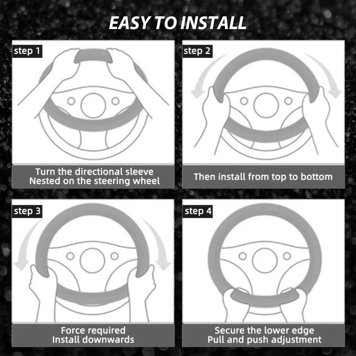 Juego de Accesorios para Automóvil Brillantes YTFRL 6 Piezas Negro