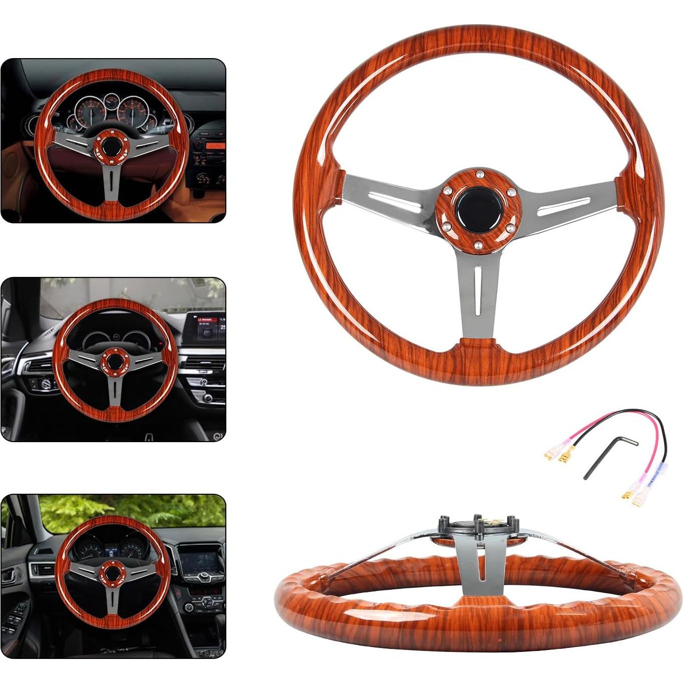 Volante de Carreras Spaorcco 14" Acrílico Madera Universal