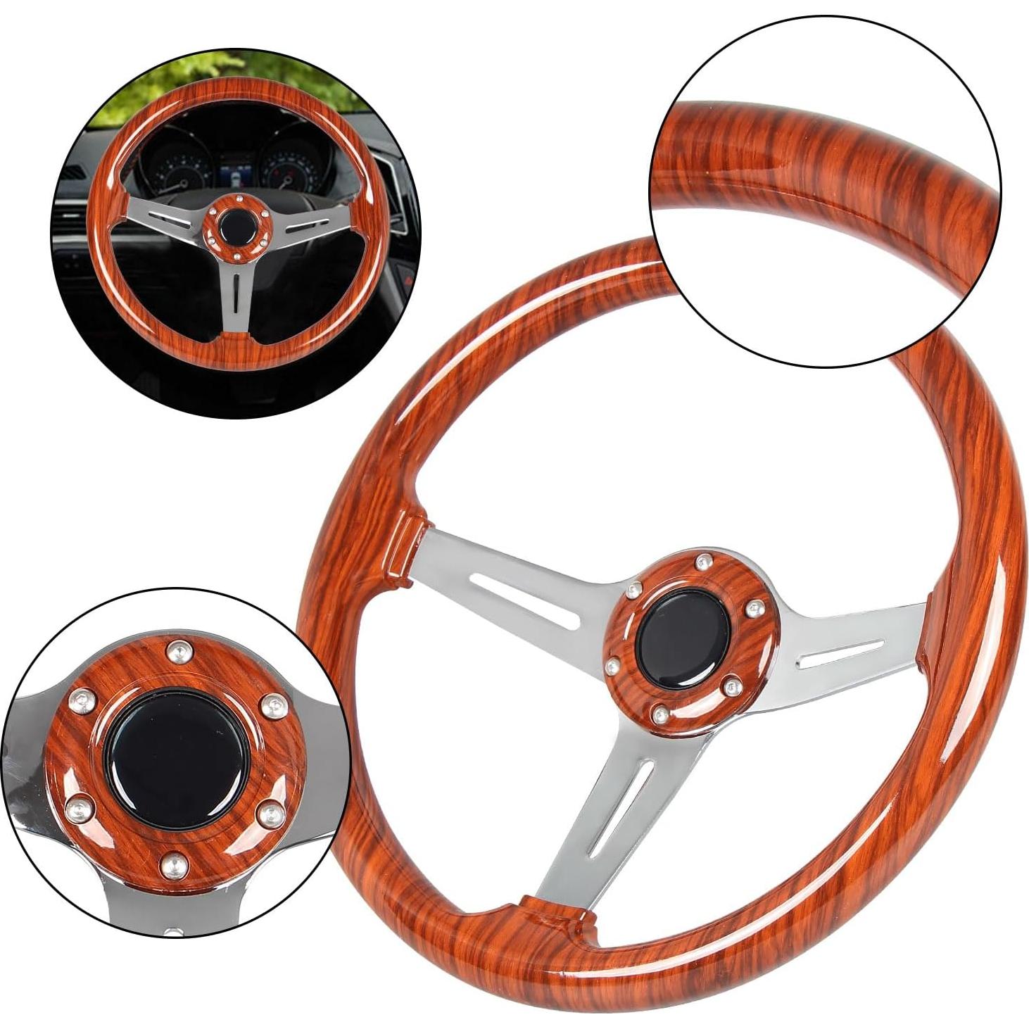 Volante de Carreras Spaorcco 14" Acrílico Madera Universal