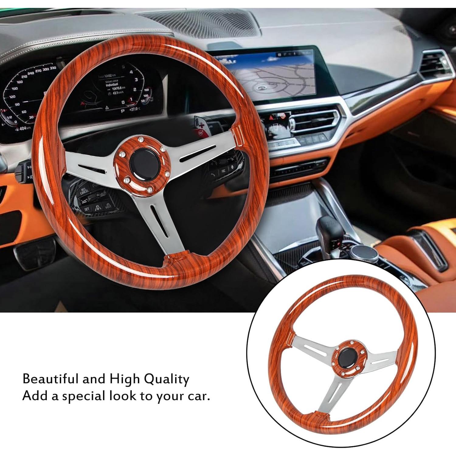 Volante de Carreras Spaorcco 14" Acrílico Madera Universal