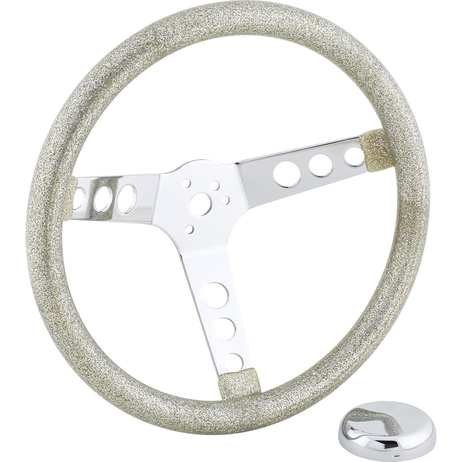 Volante de dirección 33 cm Speedway Motors rojo cromado