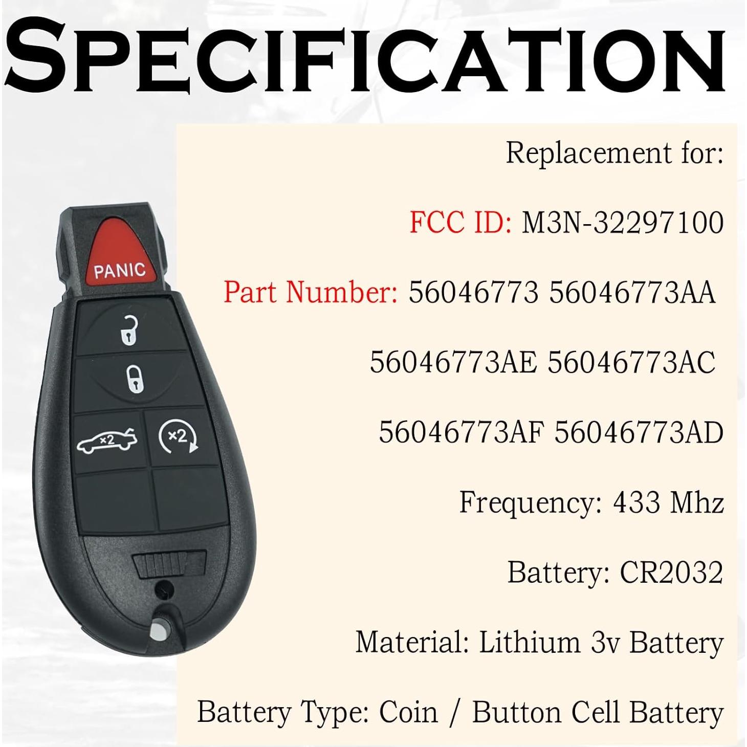 Control Remoto Entrada Sin Llave Supaland Dodge Dart 2013-2016