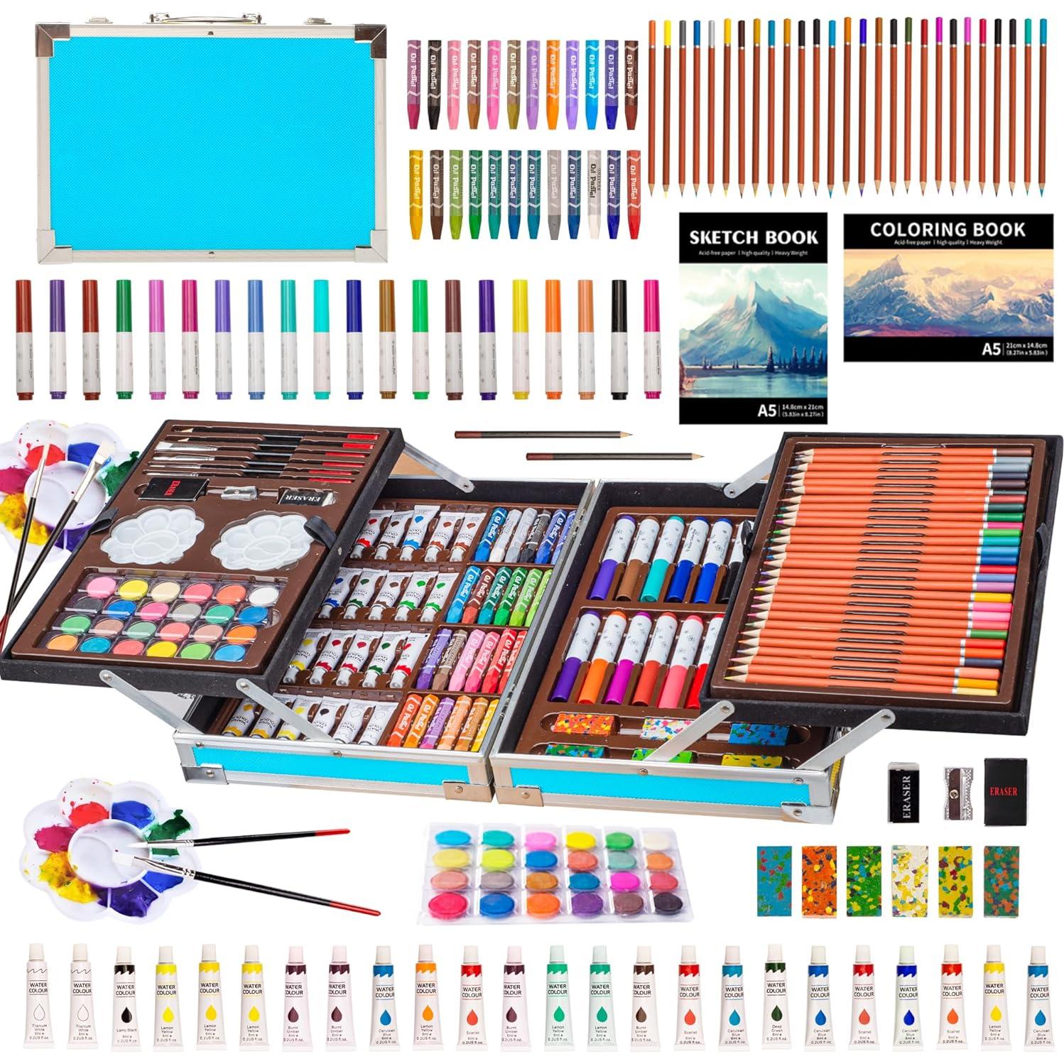 Kit de Arte KINSPORY Deluxe para Niños 5-12 Años - Azul
