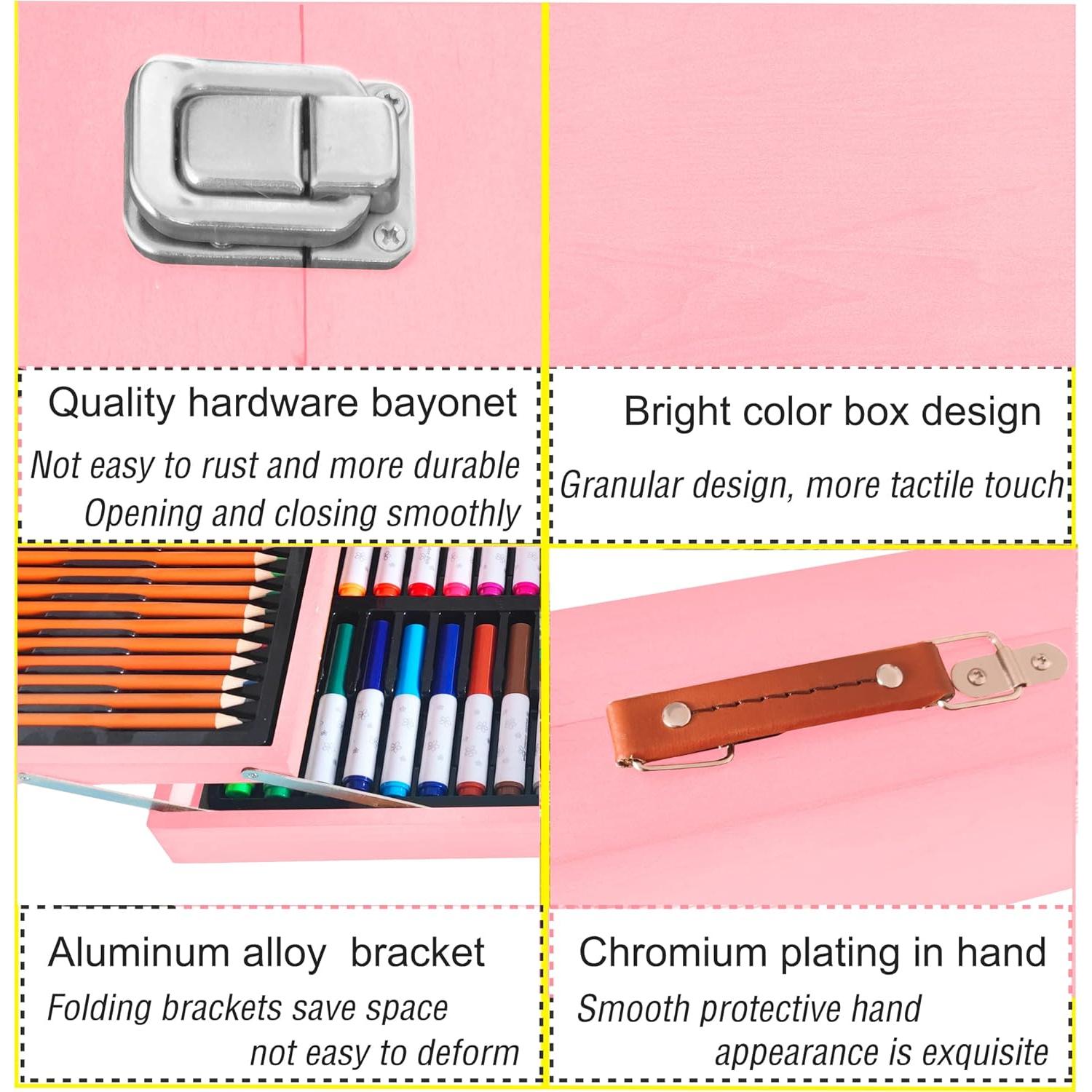 Kit de Arte KINSPORY 139 Piezas Dibujo y Pintura Rosa