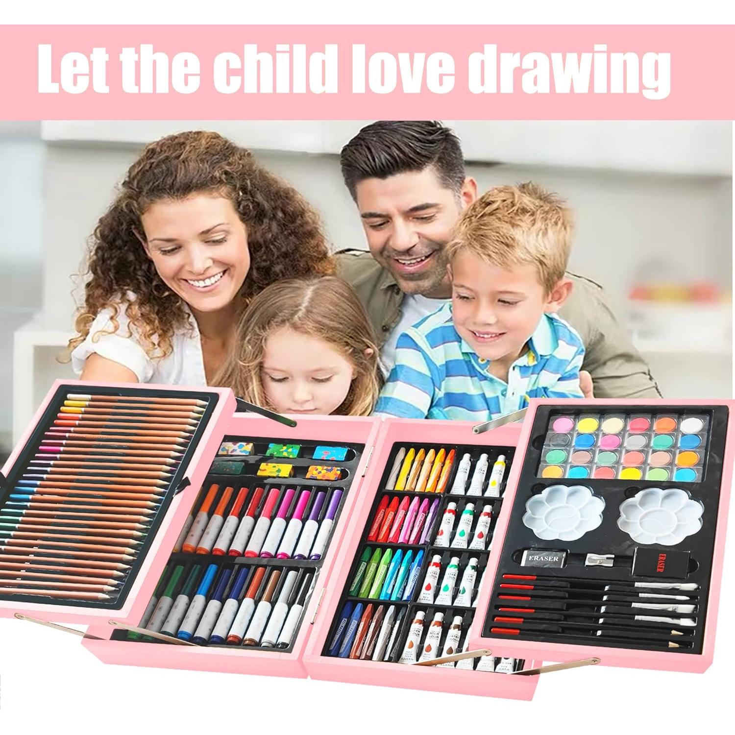 Kit de Arte KINSPORY 139 Piezas Dibujo y Pintura Rosa