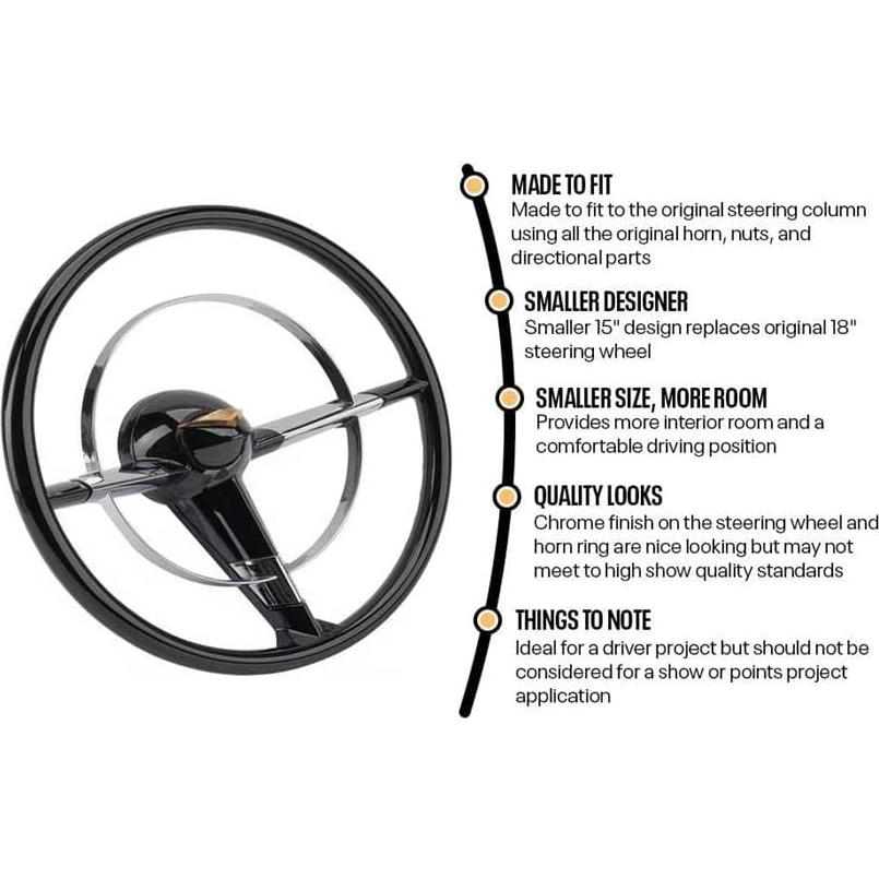 Volante de Dirección Speedway Motors 15" (38.1 cm) Cromado