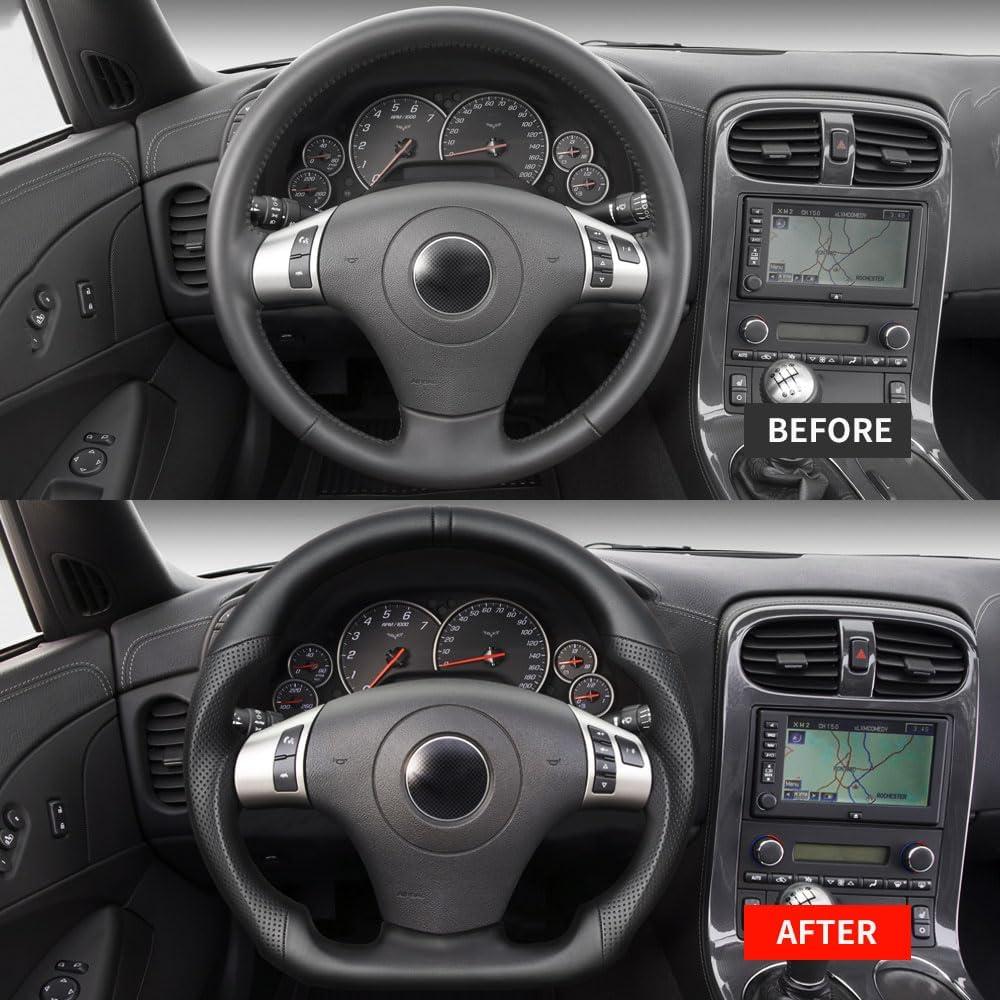 Volante de cuero JIANGGAI 15" para Chevy Corvette C6 2006-2011