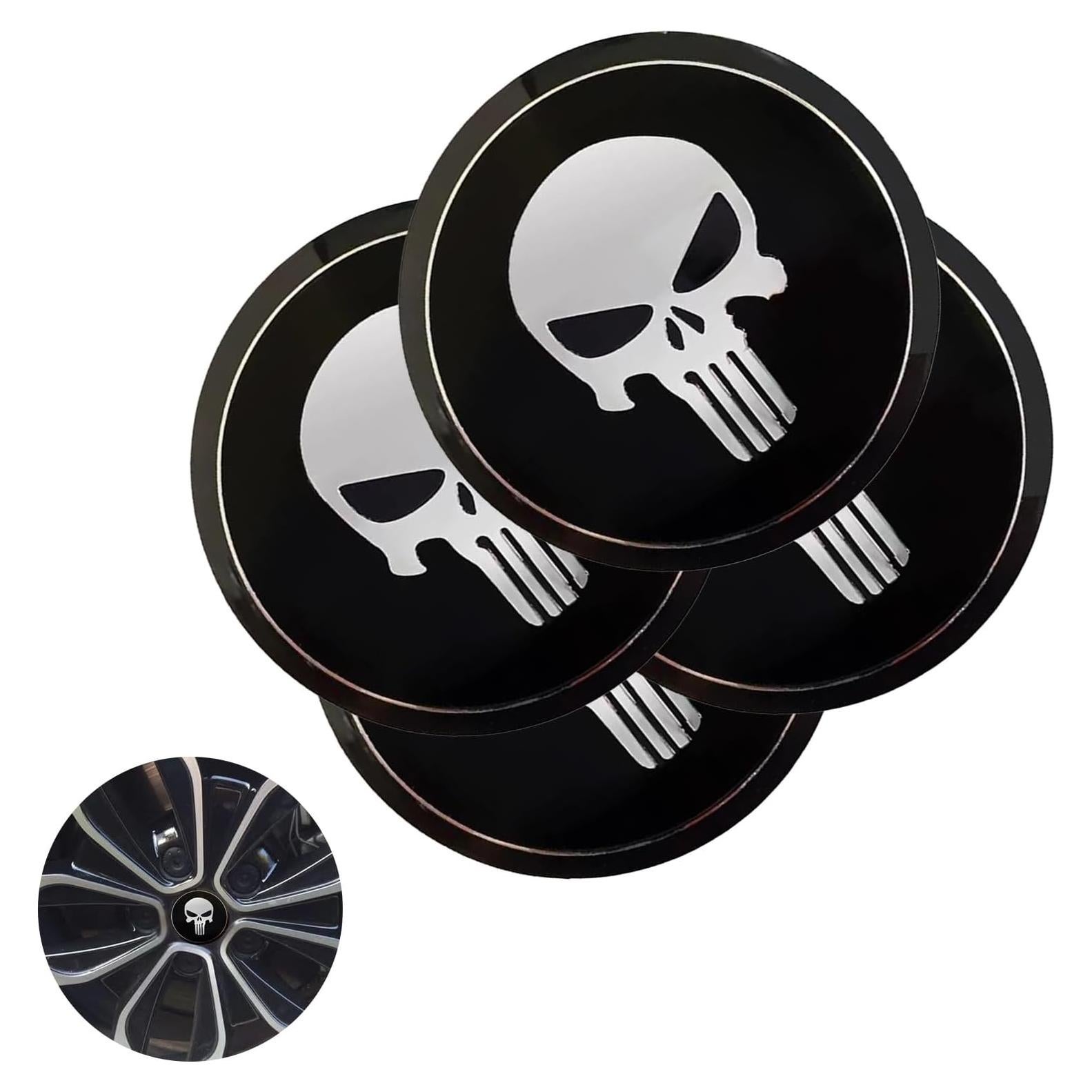 Calcomanías de Tapa Central de Rueda Luminuti 5.66 cm Calavera