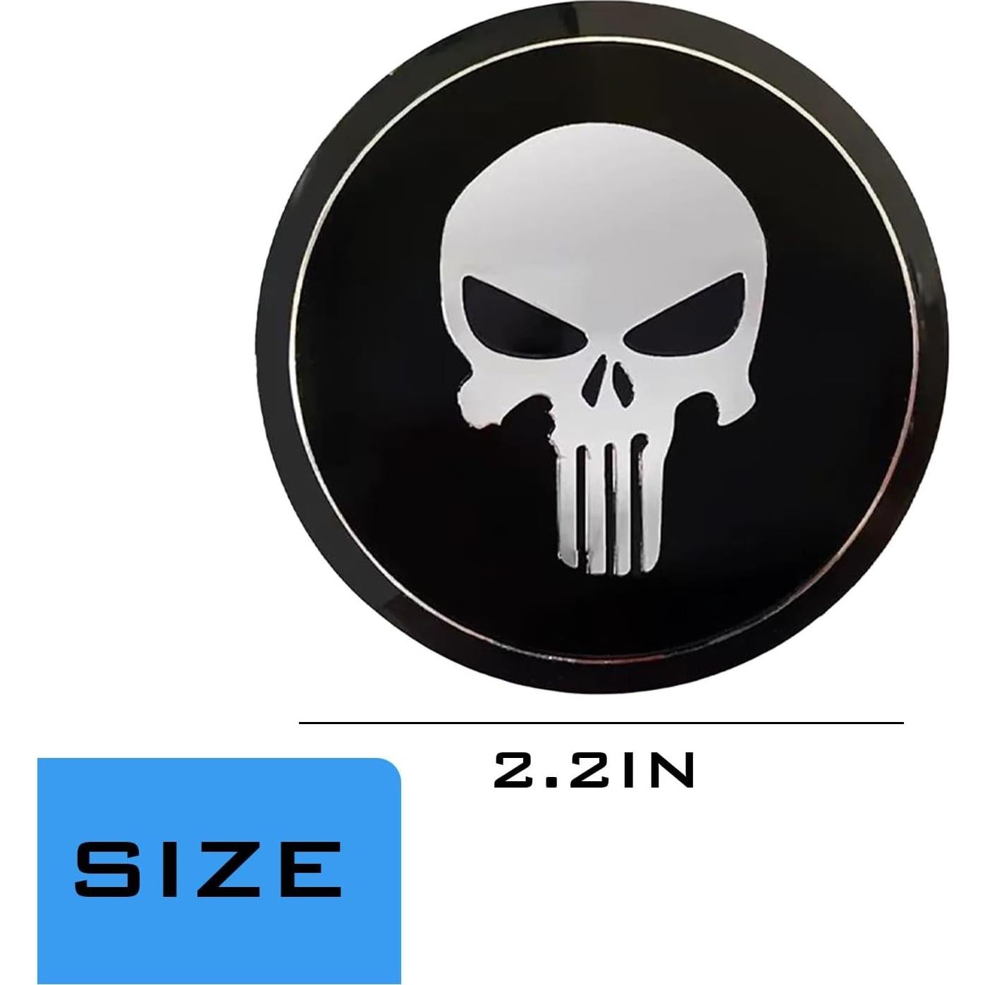 Calcomanías de Tapa Central de Rueda Luminuti 5.66 cm Calavera