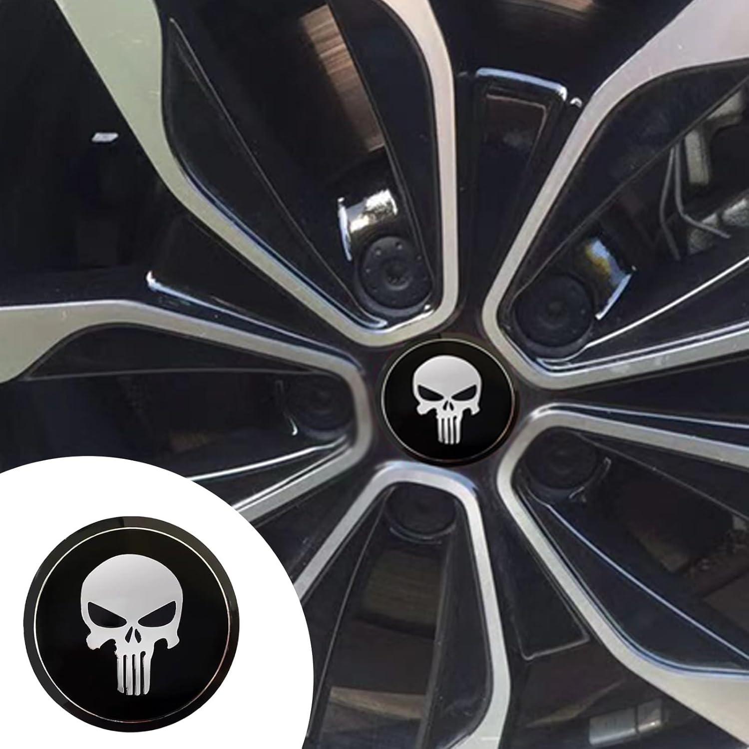 Calcomanías de Tapa Central de Rueda Luminuti 5.66 cm Calavera