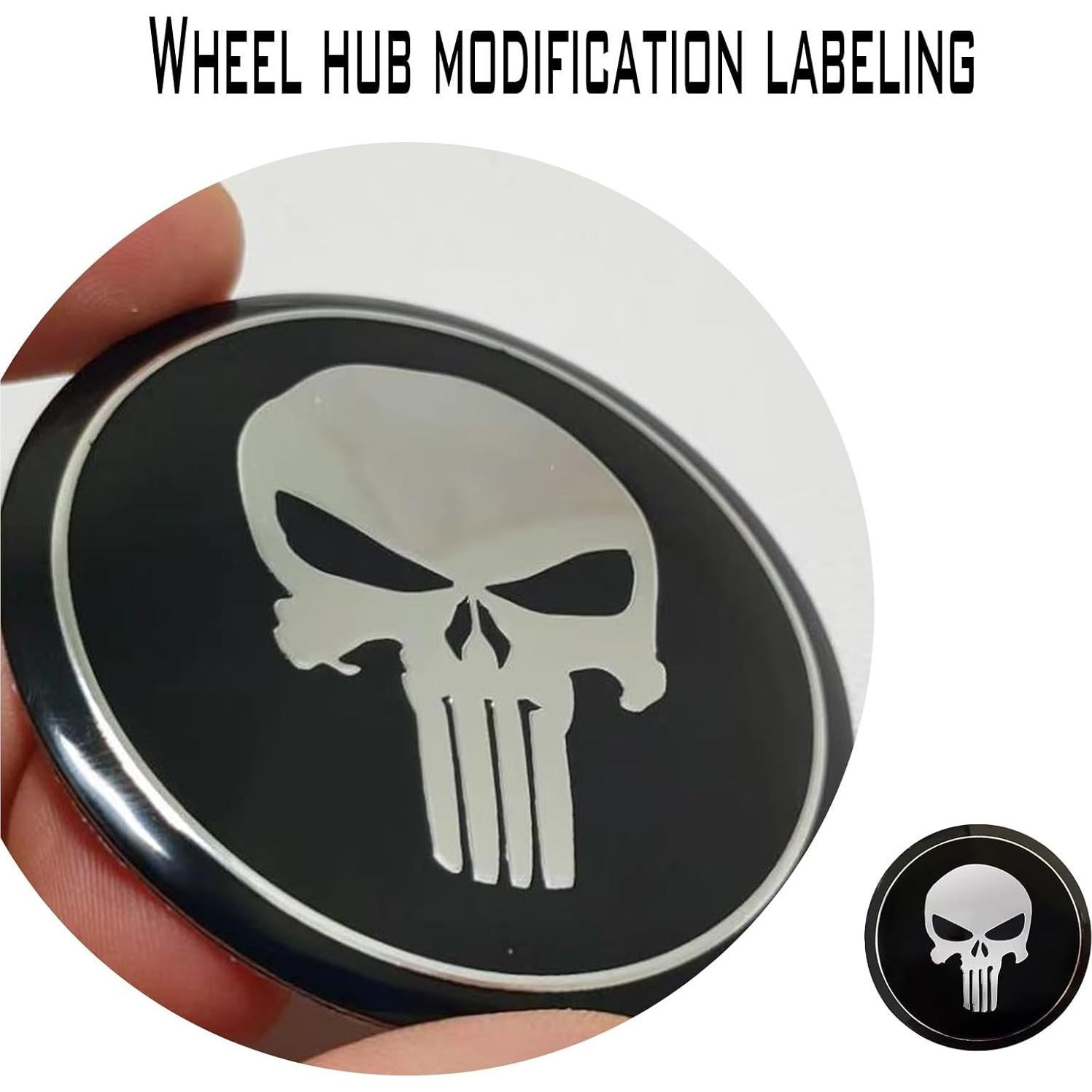 Calcomanías de Tapa Central de Rueda Luminuti 5.66 cm Calavera