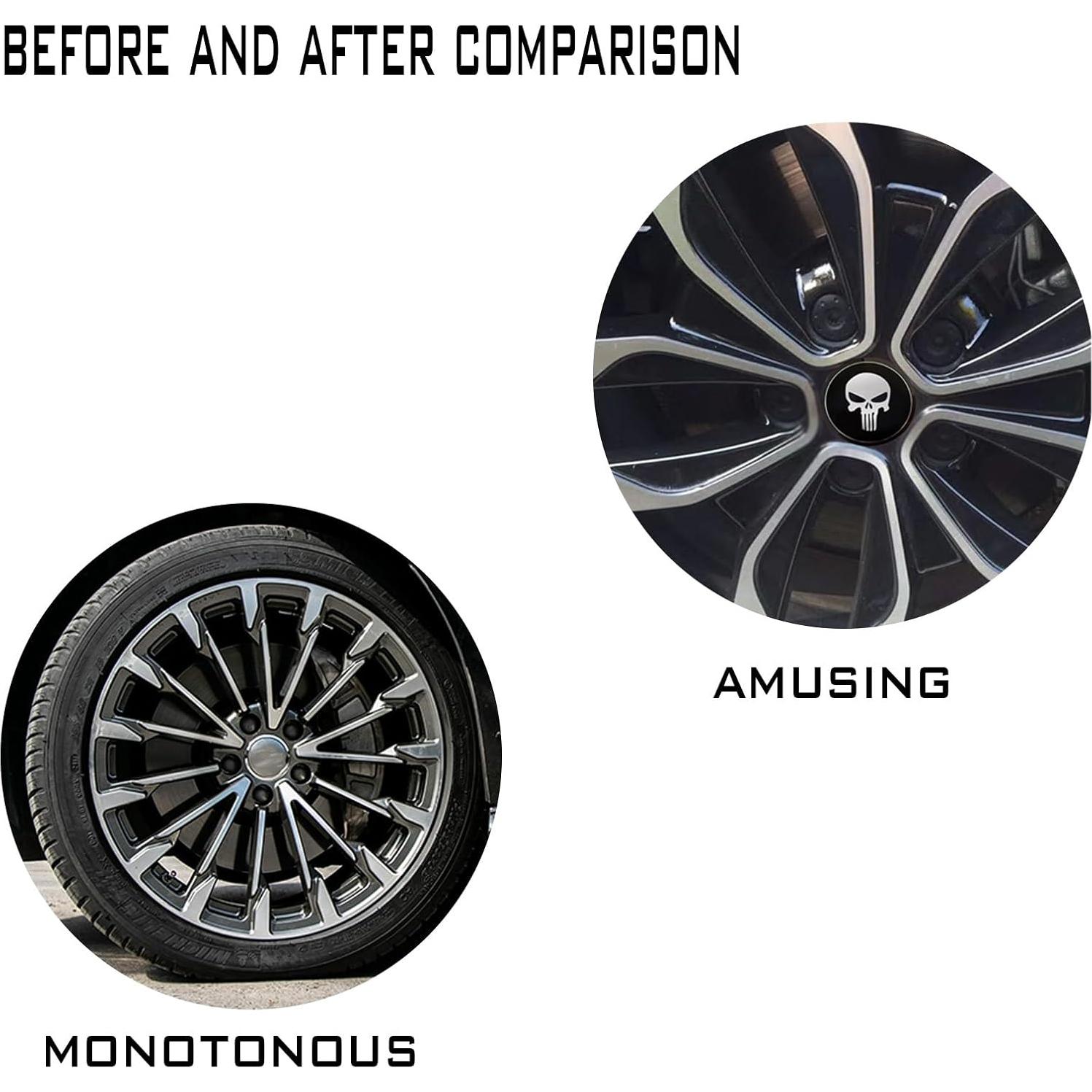 Calcomanías de Tapa Central de Rueda Luminuti 5.66 cm Calavera