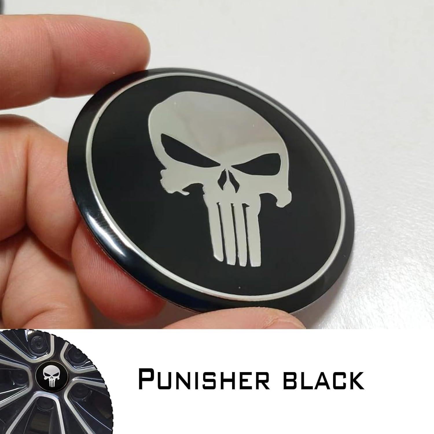 Calcomanías de Tapa Central de Rueda Luminuti 5.66 cm Calavera