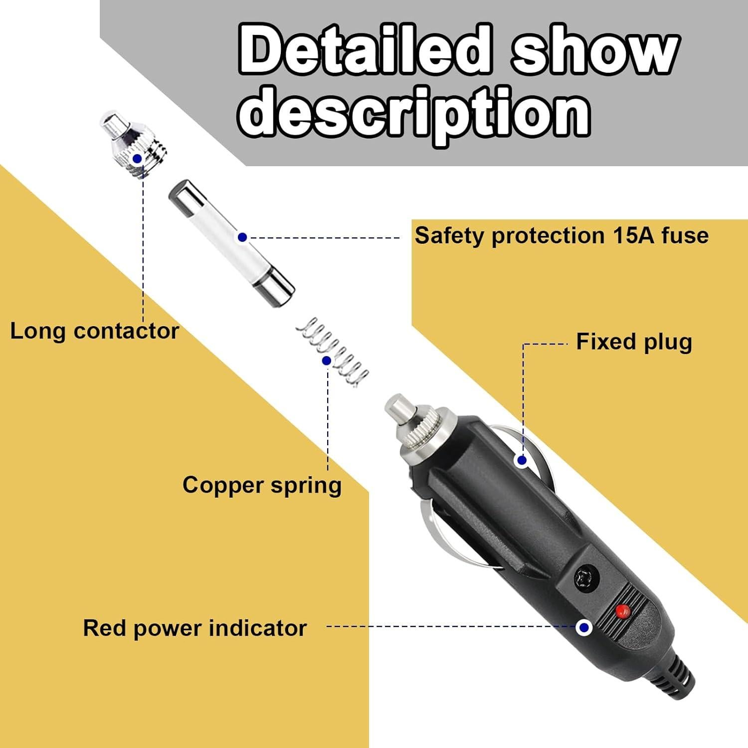 Enchufe Macho de Encendedor de Cigarrillos Gasedin 12V 2PCS