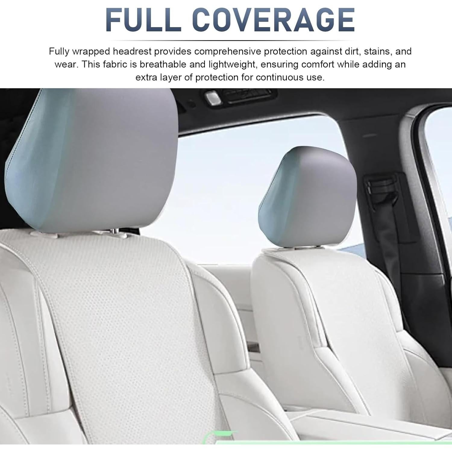 Funda de Reposacabezas de Coche CyperFair 2 Pcs Gris PU Impermeable