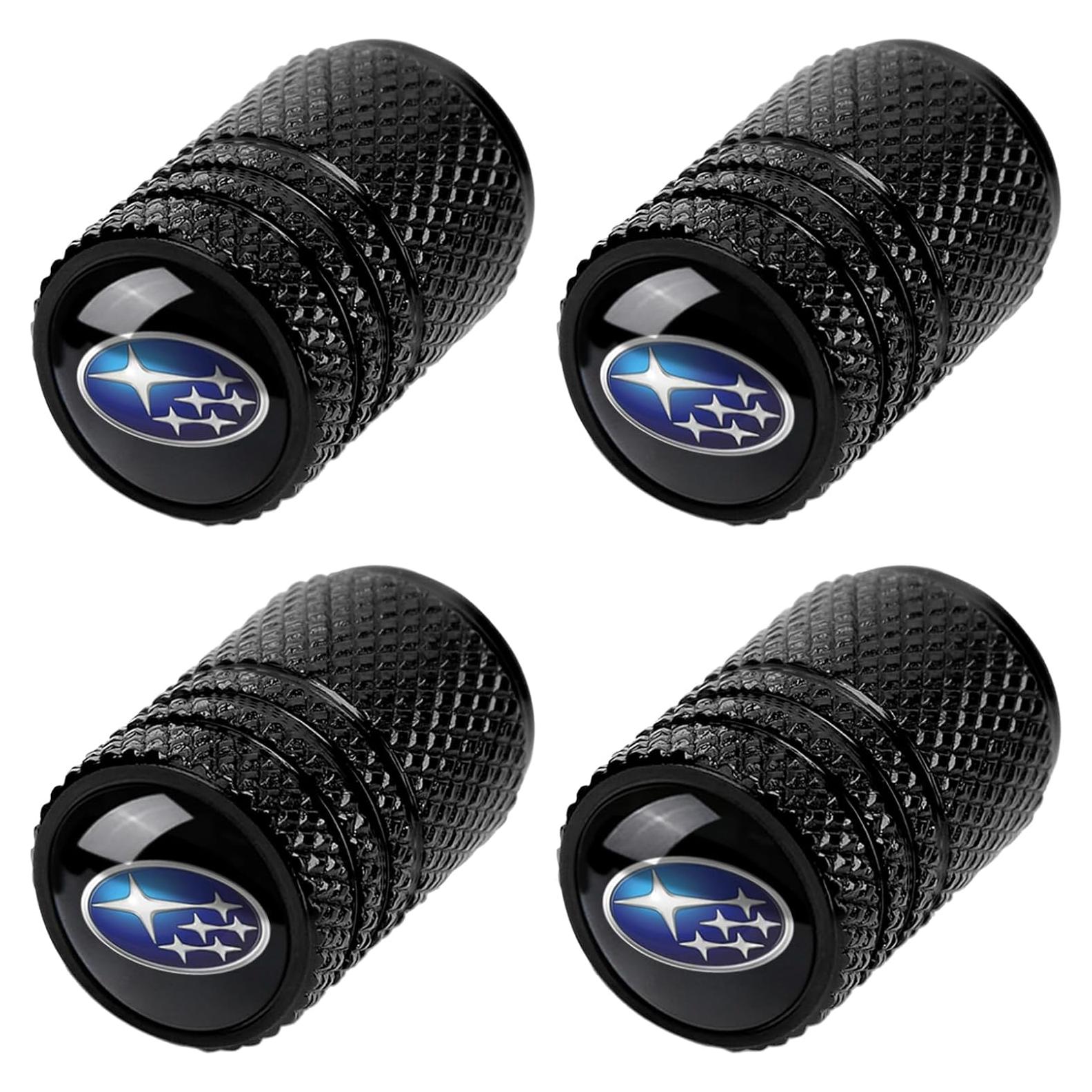 Tapas de Válvula de Neumático DEXBEXS 4 Pcs Aluminio Negro